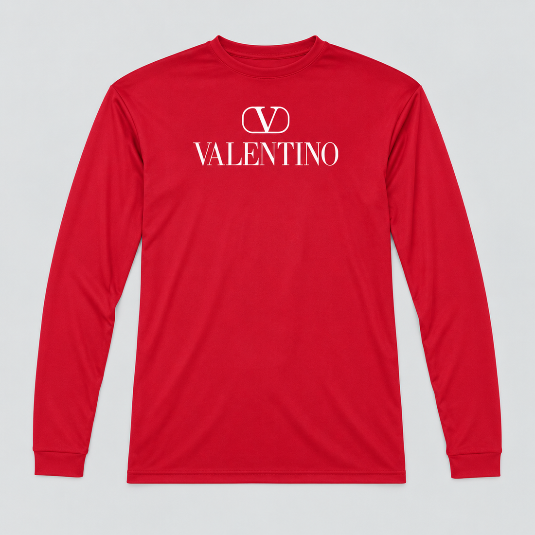 Men's Valentino Polyester Long Sleeve T-Shirt | Color: Red | View 1