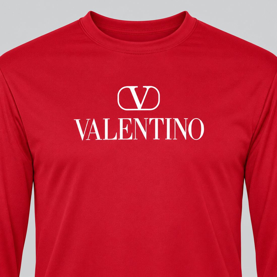 Men's Valentino Polyester Long Sleeve T-Shirt | Color: Red | View 4