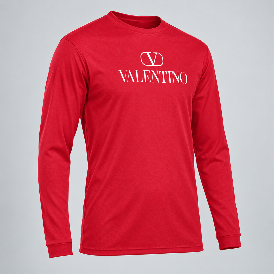 Men's Valentino Polyester Long Sleeve T-Shirt | Color: Red | View 5