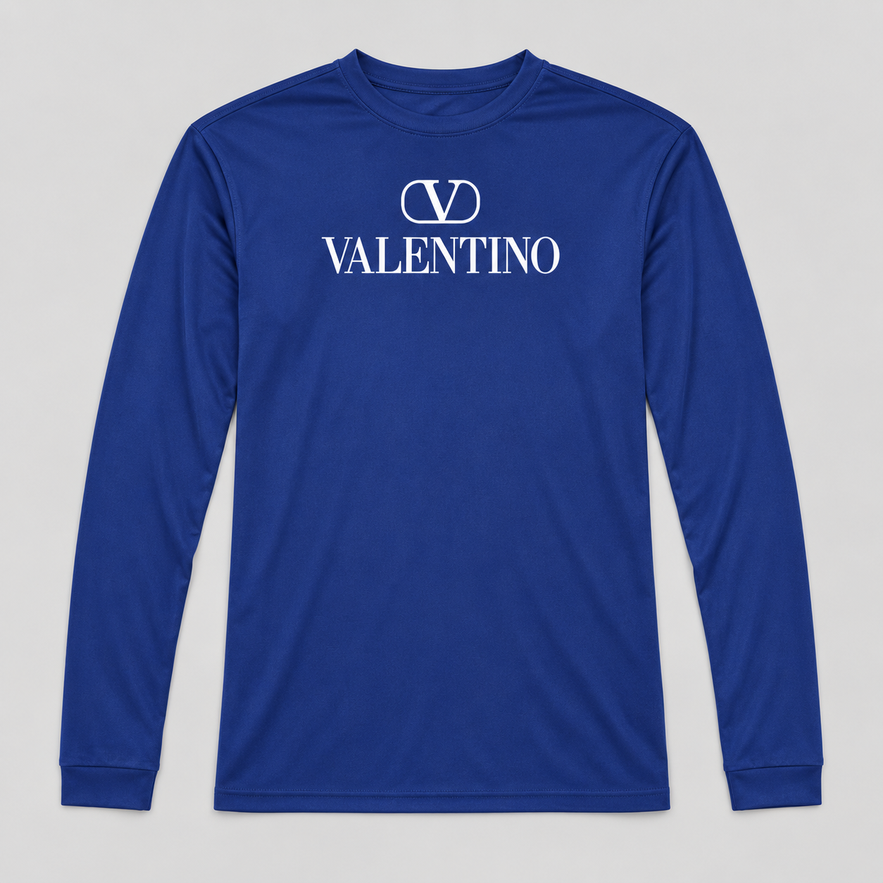 Men's Valentino Polyester Long Sleeve T-Shirt | Color: Royal Blue | View 1