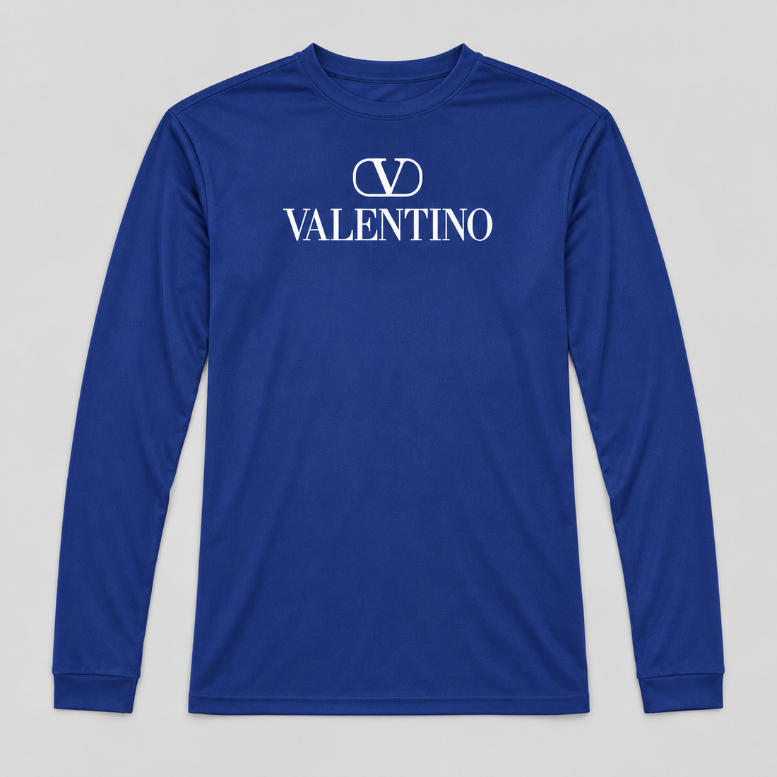 Men's Valentino Polyester Long Sleeve T-Shirt | Color: Royal Blue | View 1