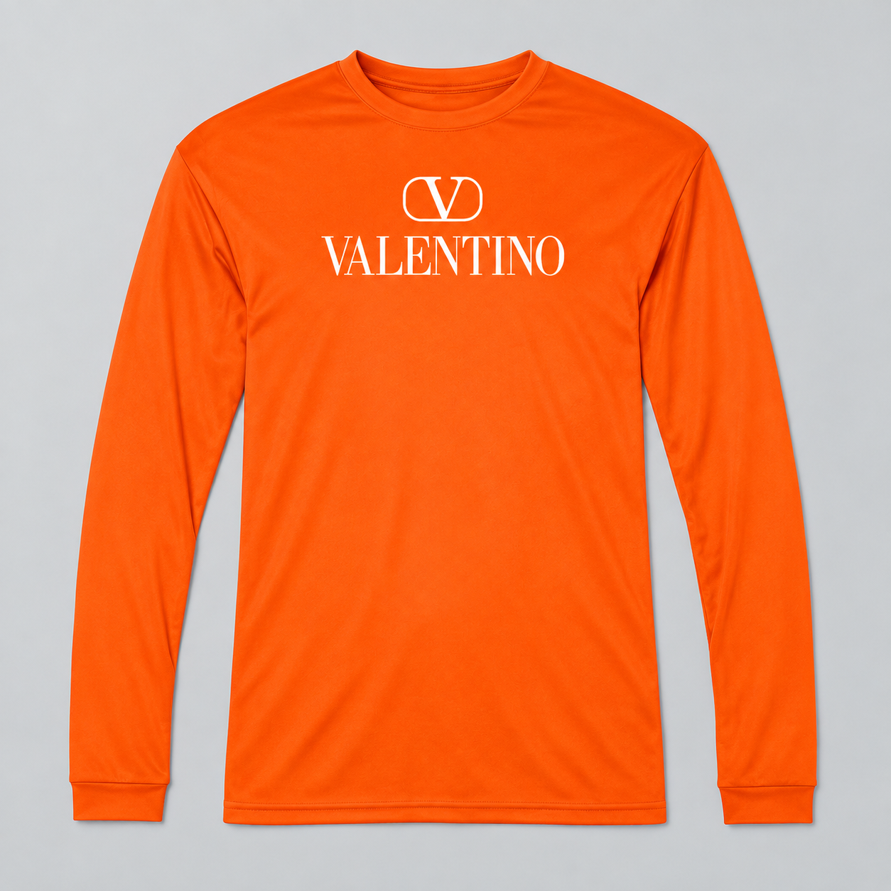 Men's Valentino Polyester Long Sleeve T-Shirt | Color: Safety Orange | View 1
