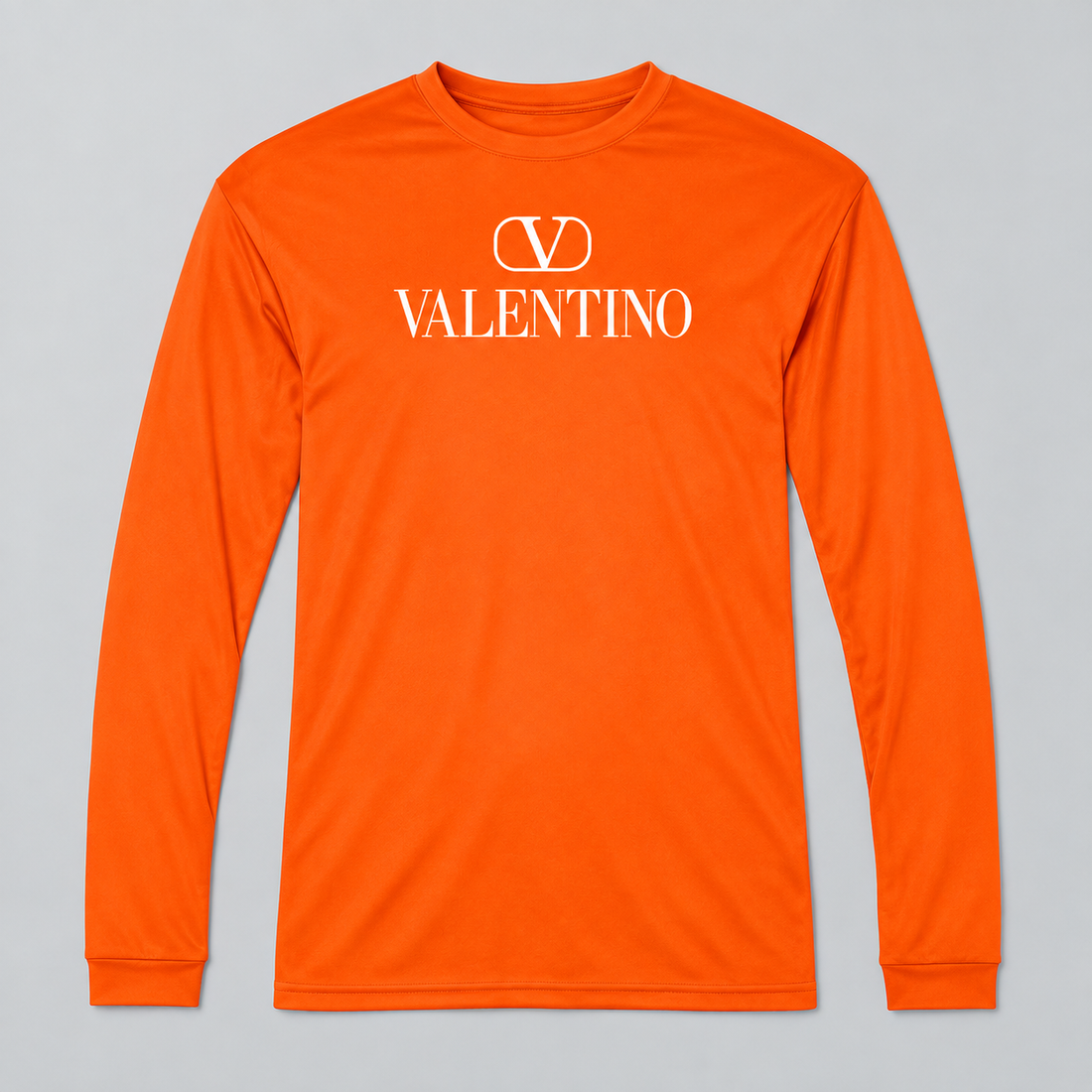 Men's Valentino Polyester Long Sleeve T-Shirt | Color: Safety Orange | View 1