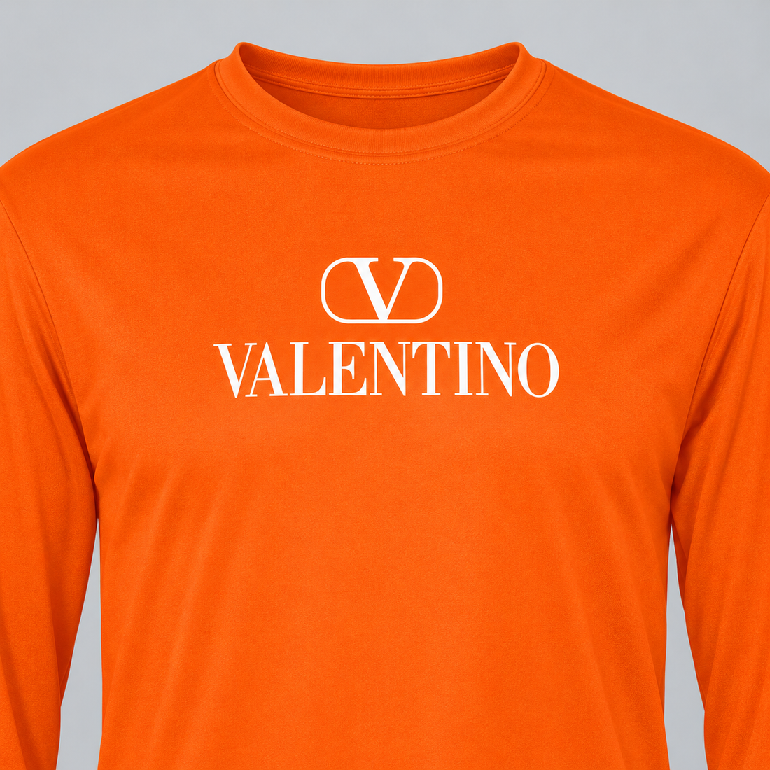 Men's Valentino Polyester Long Sleeve T-Shirt | Color: Safety Orange | View 4
