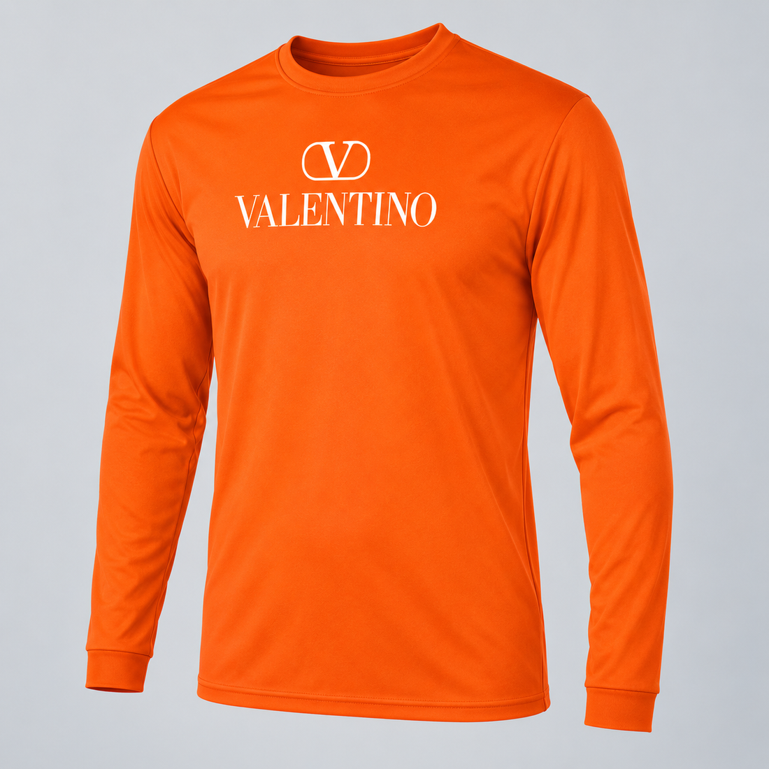 Men's Valentino Polyester Long Sleeve T-Shirt | Color: Safety Orange | View 5
