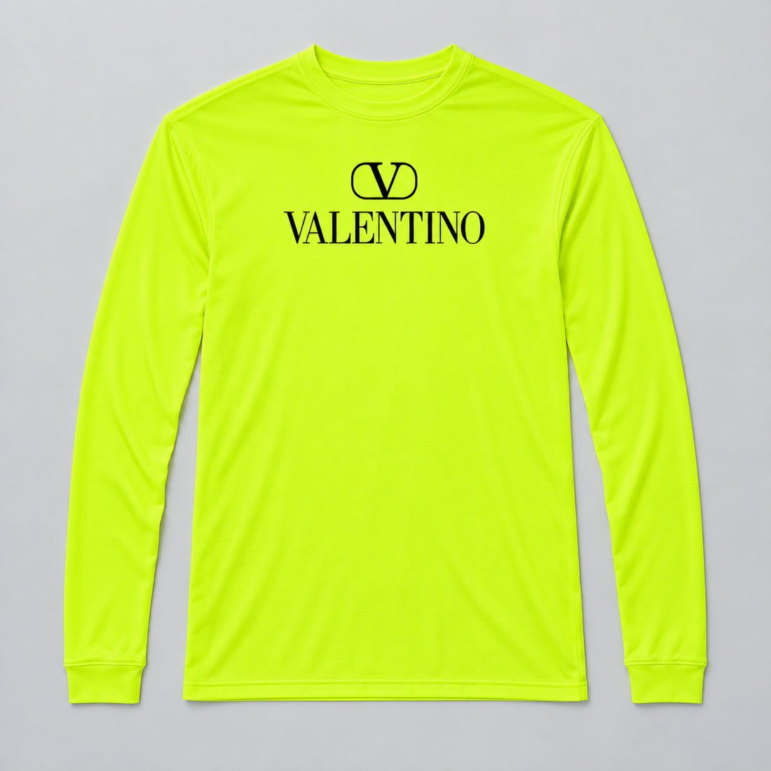 Men's Valentino Polyester Long Sleeve T-Shirt | Color: Safety Yellow | View 1