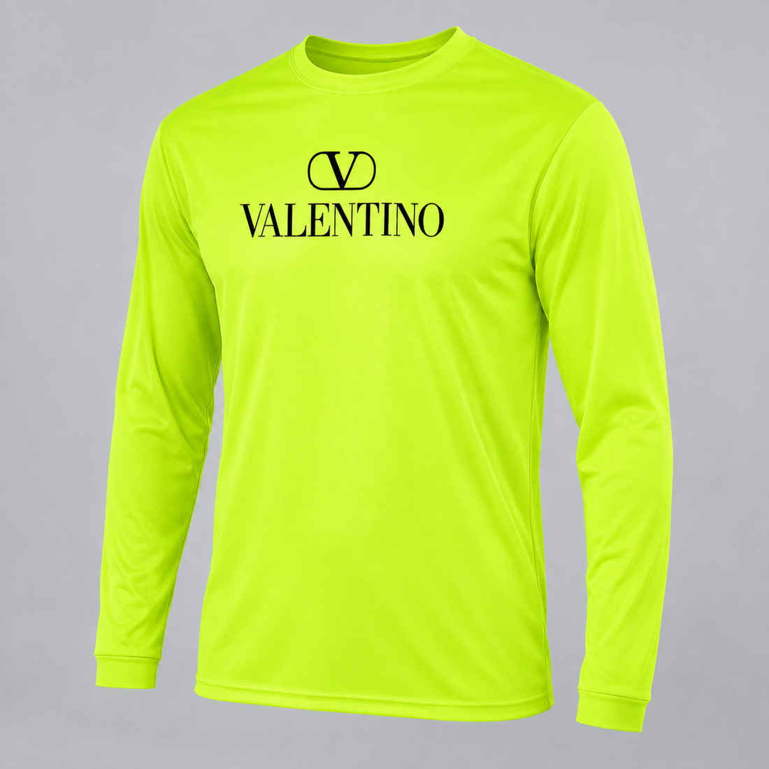 Men's Valentino Polyester Long Sleeve T-Shirt | Color: Safety Yellow | View 5
