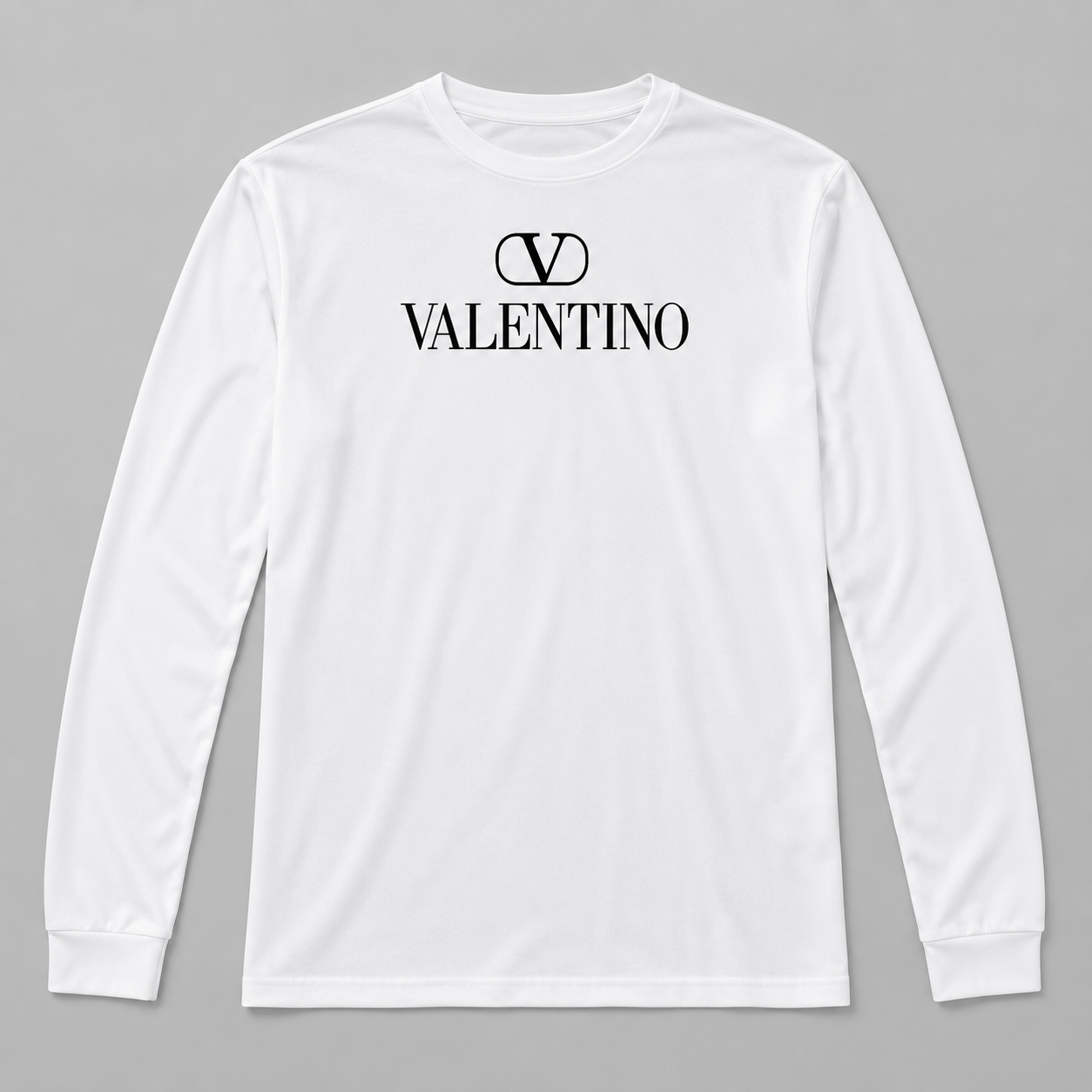 Men's Valentino Polyester Long Sleeve T-Shirt | Color: White | View 1