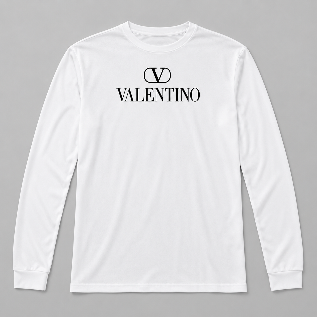 Men's Valentino Polyester Long Sleeve T-Shirt | Color: White | View 1
