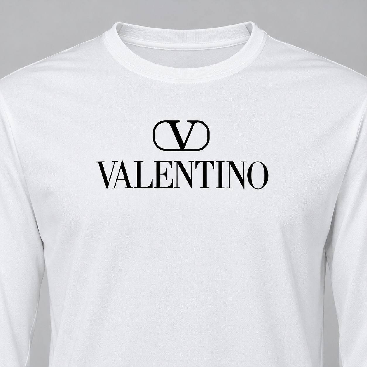 Men's Valentino Polyester Long Sleeve T-Shirt | Color: White | View 4