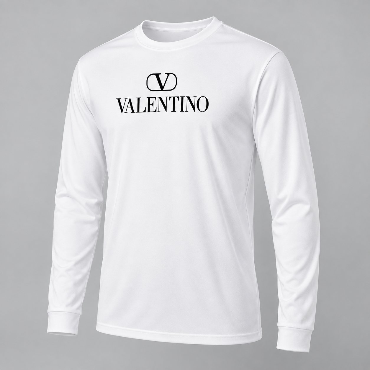 Men's Valentino Polyester Long Sleeve T-Shirt | Color: White | View 5
