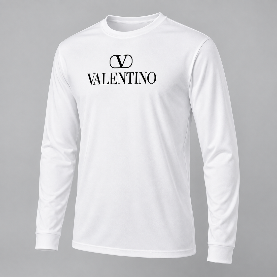 Men's Valentino Polyester Long Sleeve T-Shirt | Color: White | View 5