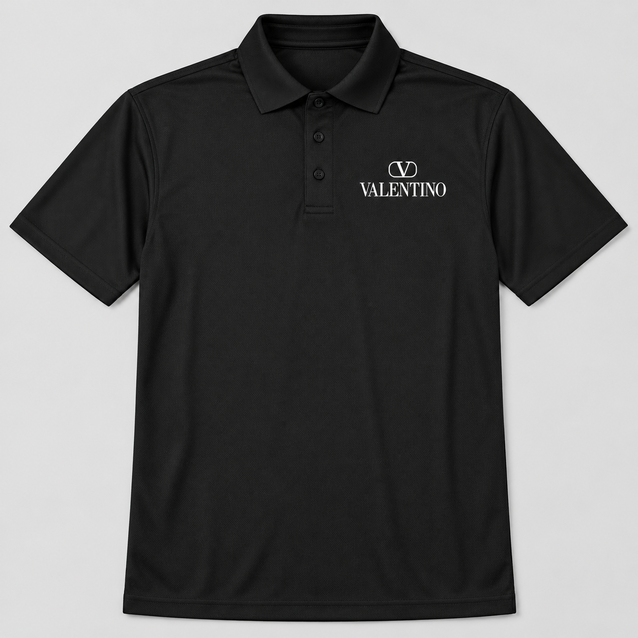 Men's Valentino Polyester Polo | Color: Black | View 1