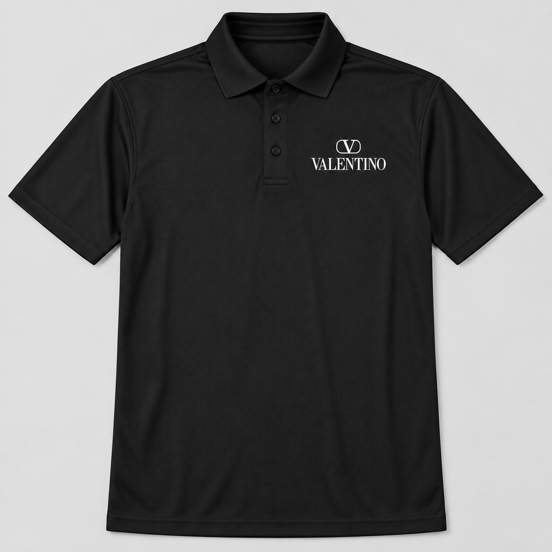 Men's Valentino Polyester Polo | Color: Black | View 1