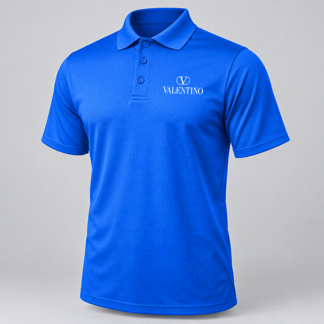 Men's Valentino Polyester Polo | Color: Blue | View 2