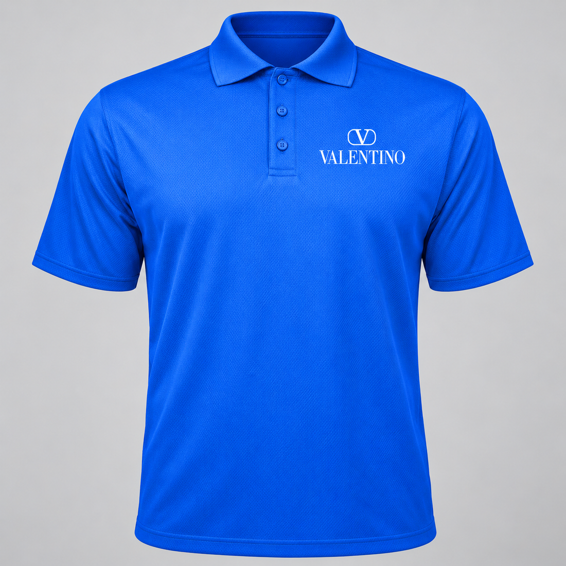 Men's Valentino Polyester Polo | Color: Blue | View 4