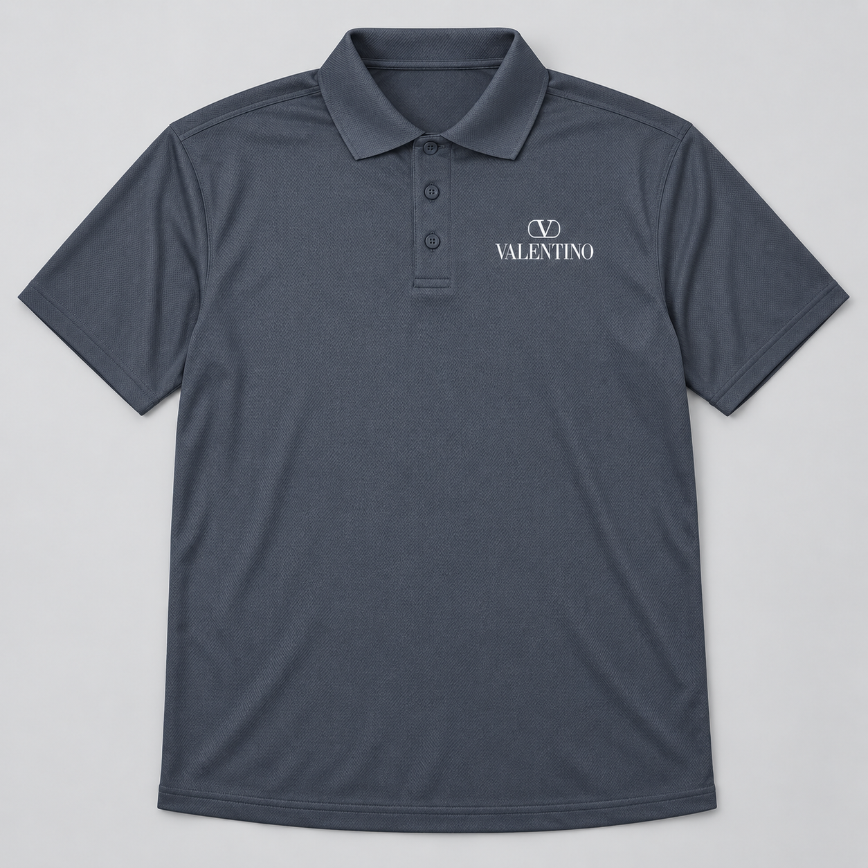 Men's Valentino Polyester Polo | Color: Charcoal | View 1