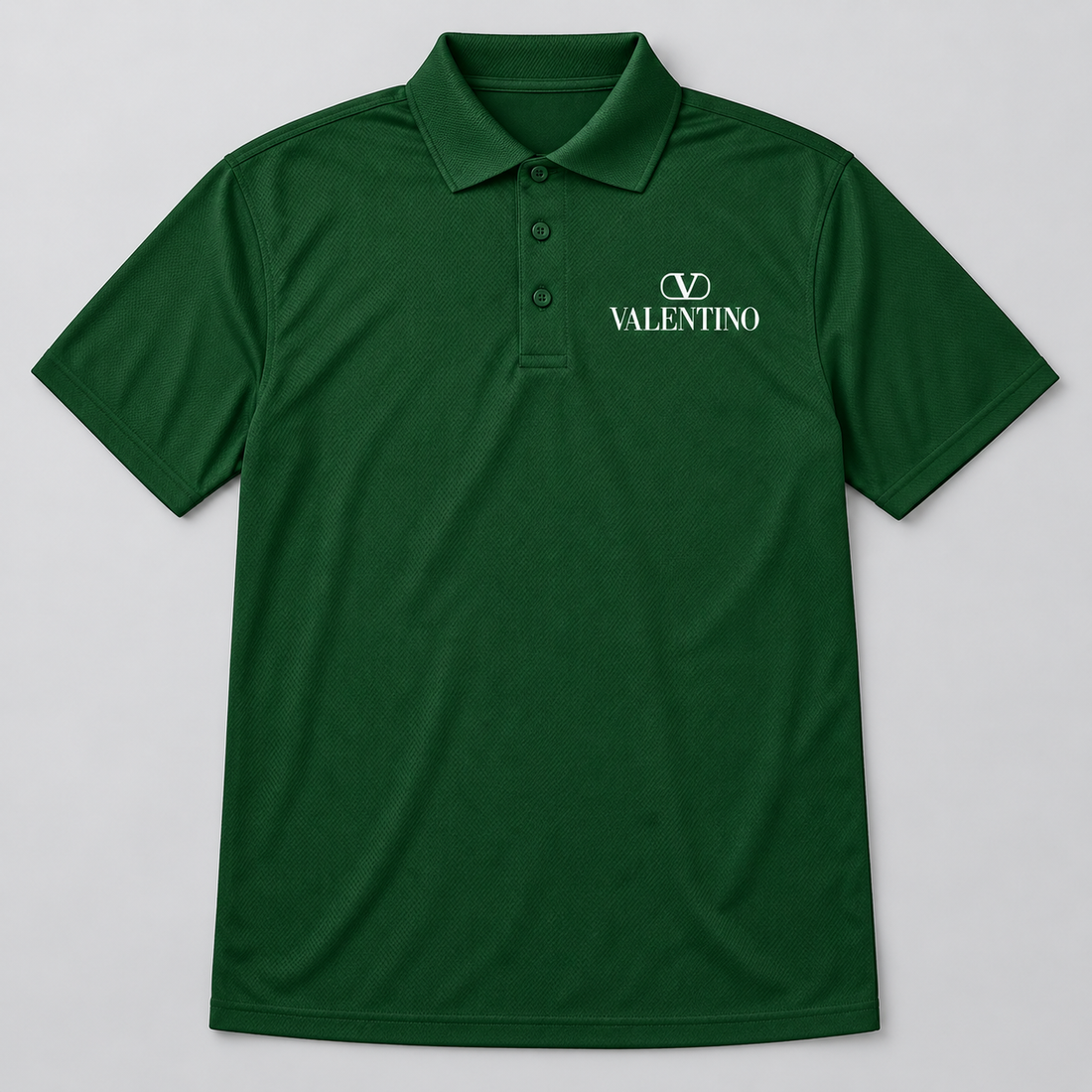 Men's Valentino Polyester Polo | Color: Green | View 1