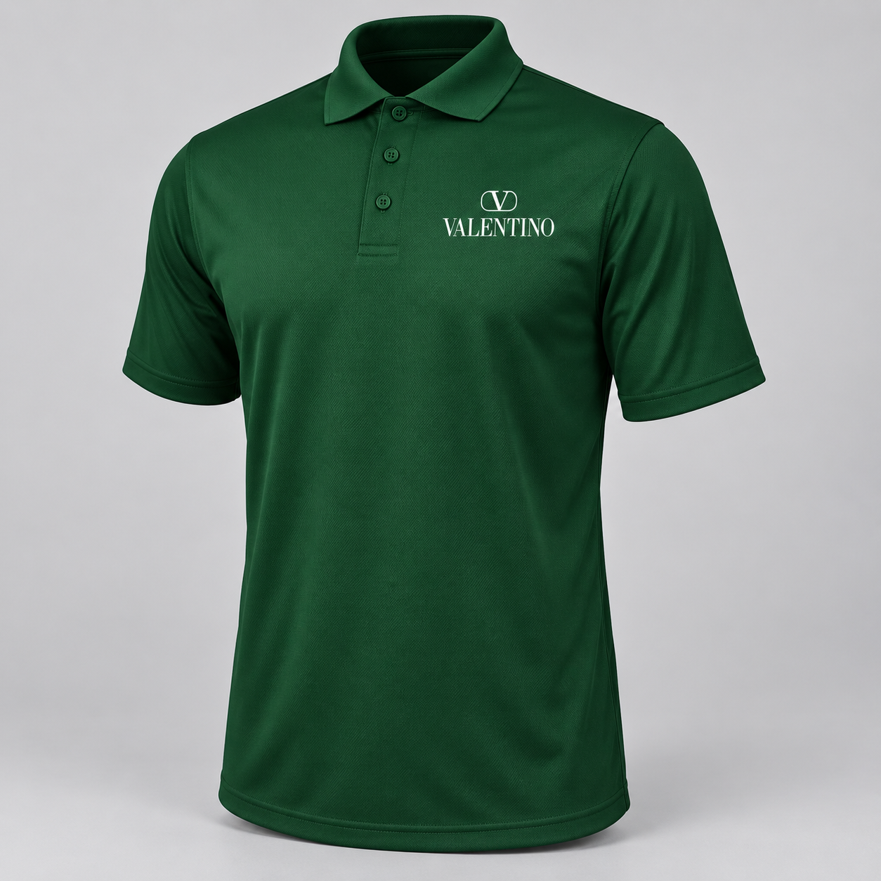 Men's Valentino Polyester Polo | Color: Green | View 2
