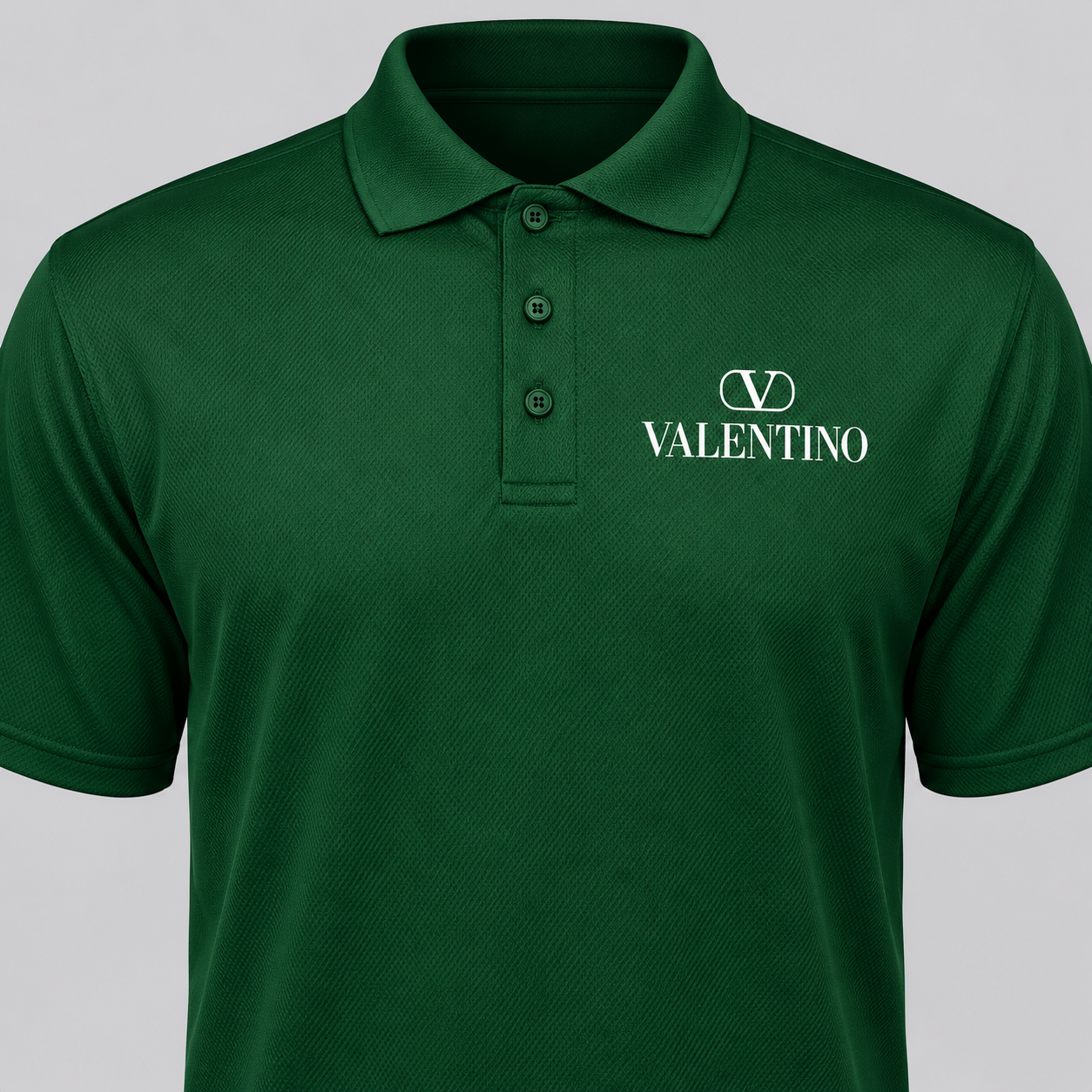 Men's Valentino Polyester Polo | Color: Green | View 4