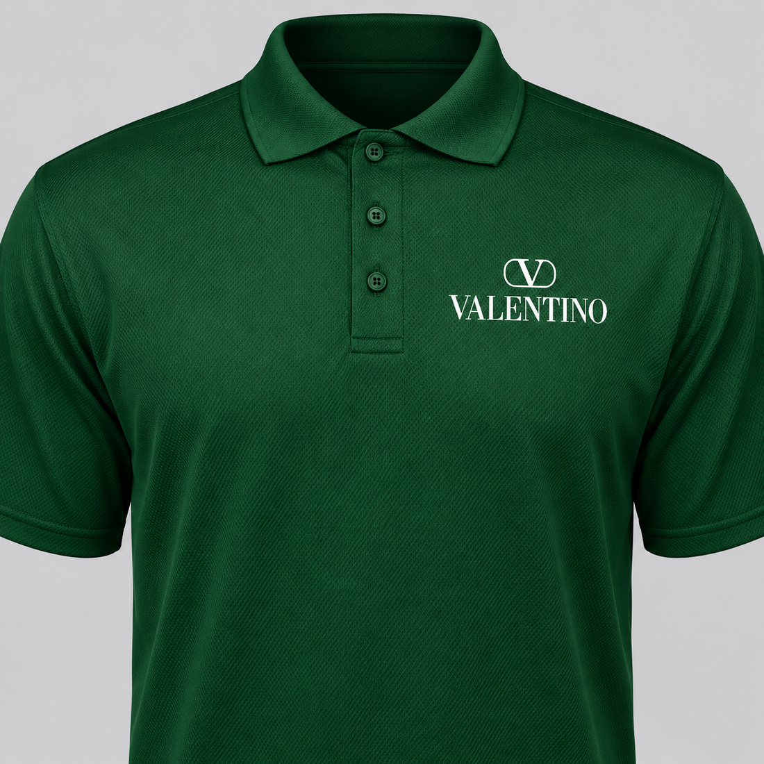 Men's Valentino Polyester Polo | Color: Green | View 4