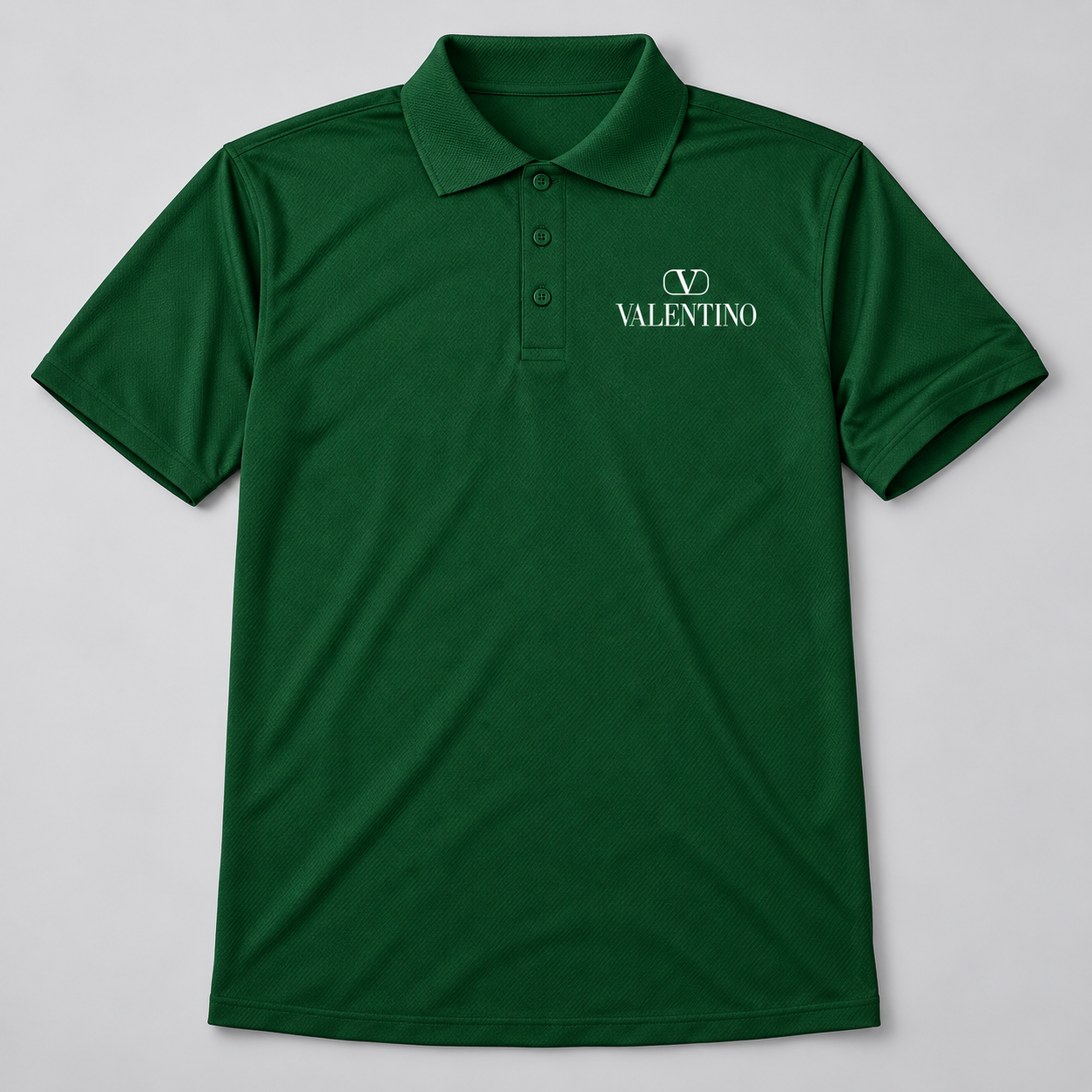 Men's Valentino Polyester Polo | Color: Green | View 5