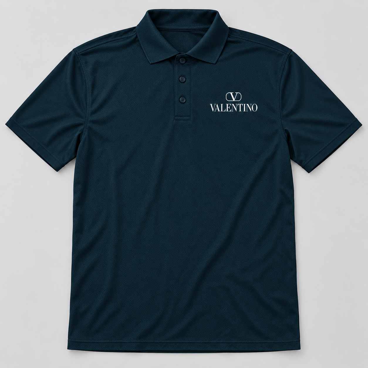 Men's Valentino Polyester Polo | Color: Navy | View 1