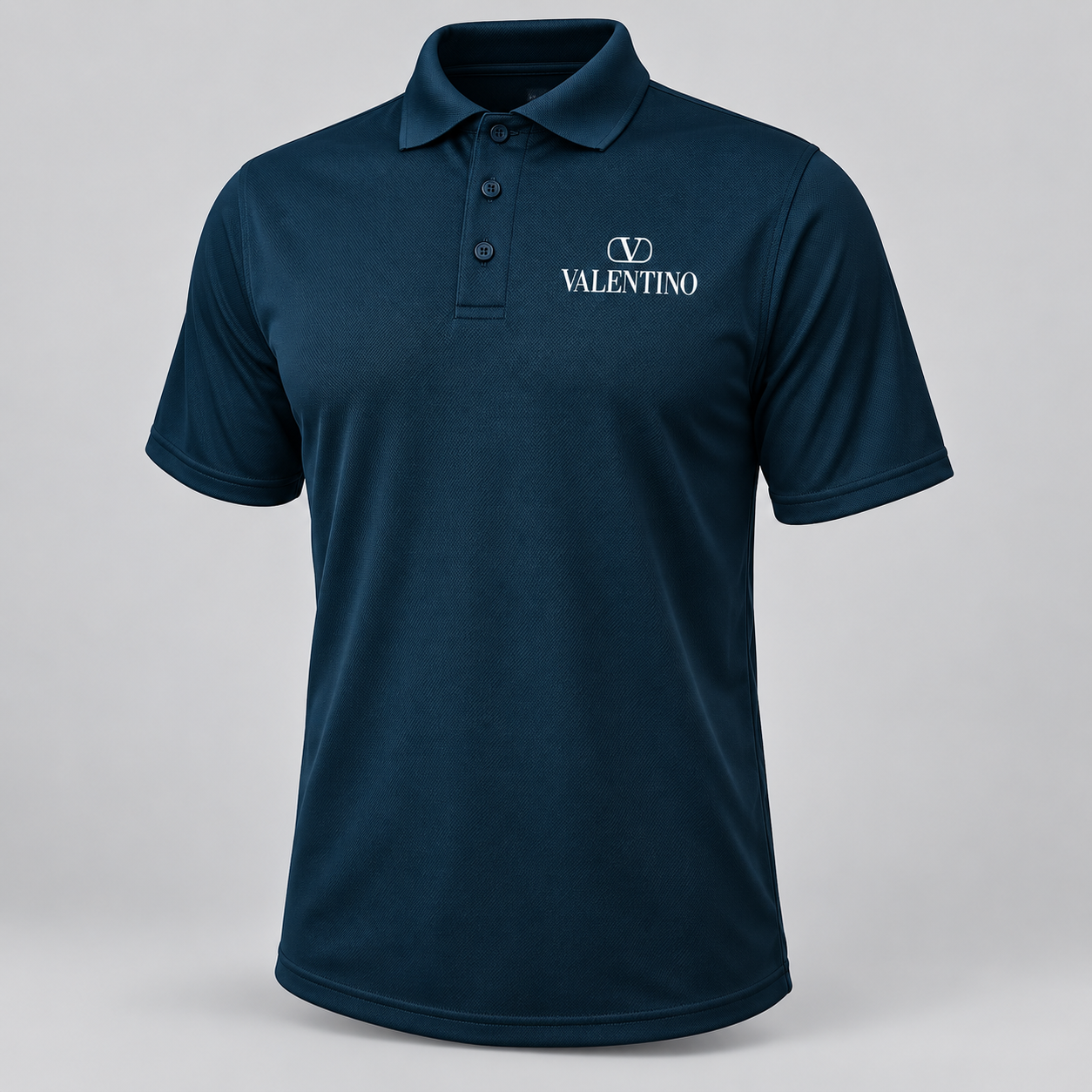Men's Valentino Polyester Polo | Color: Navy | View 2