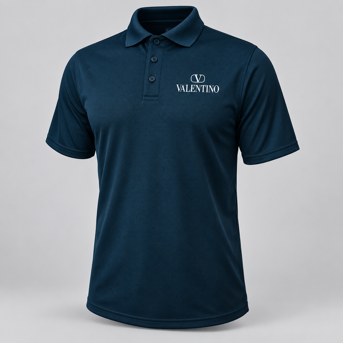 Men's Valentino Polyester Polo | Color: Navy | View 2