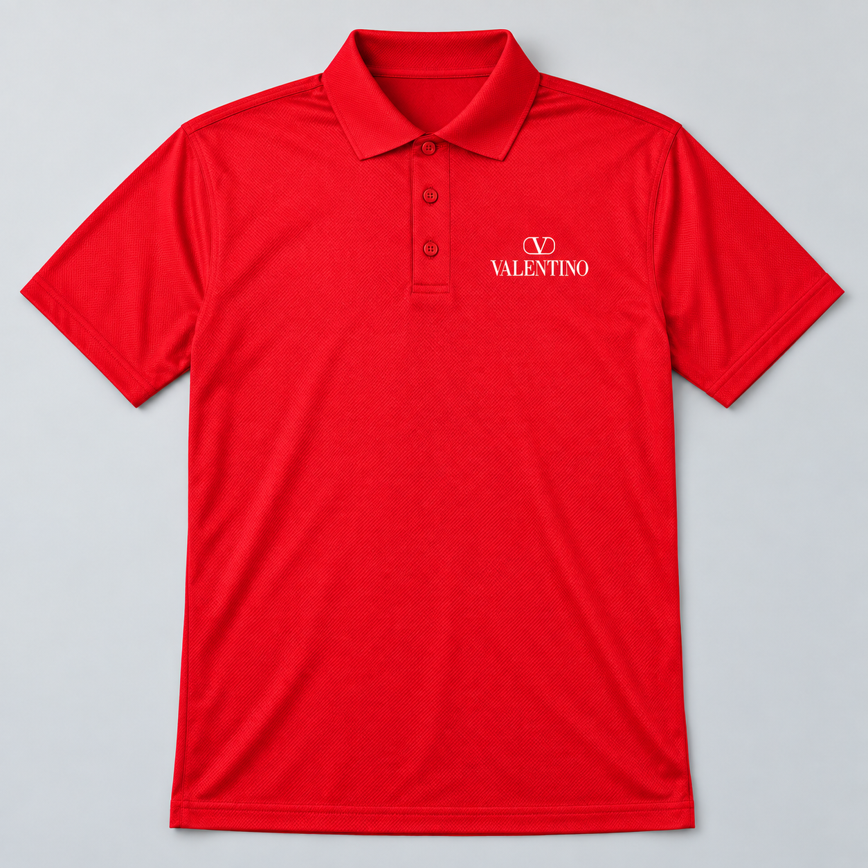 Men's Valentino Polyester Polo | Color: Red | View 1