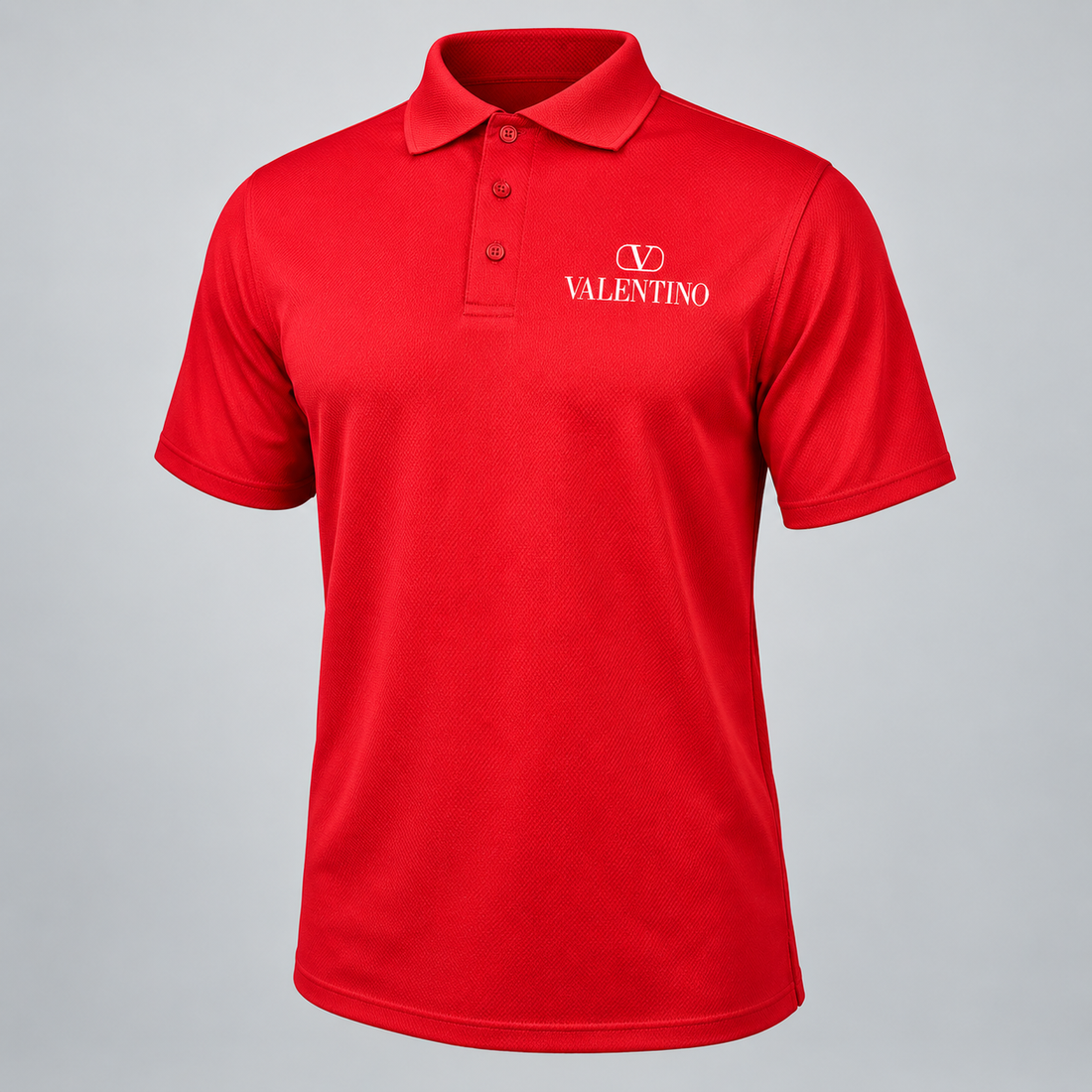 Men's Valentino Polyester Polo | Color: Red | View 2