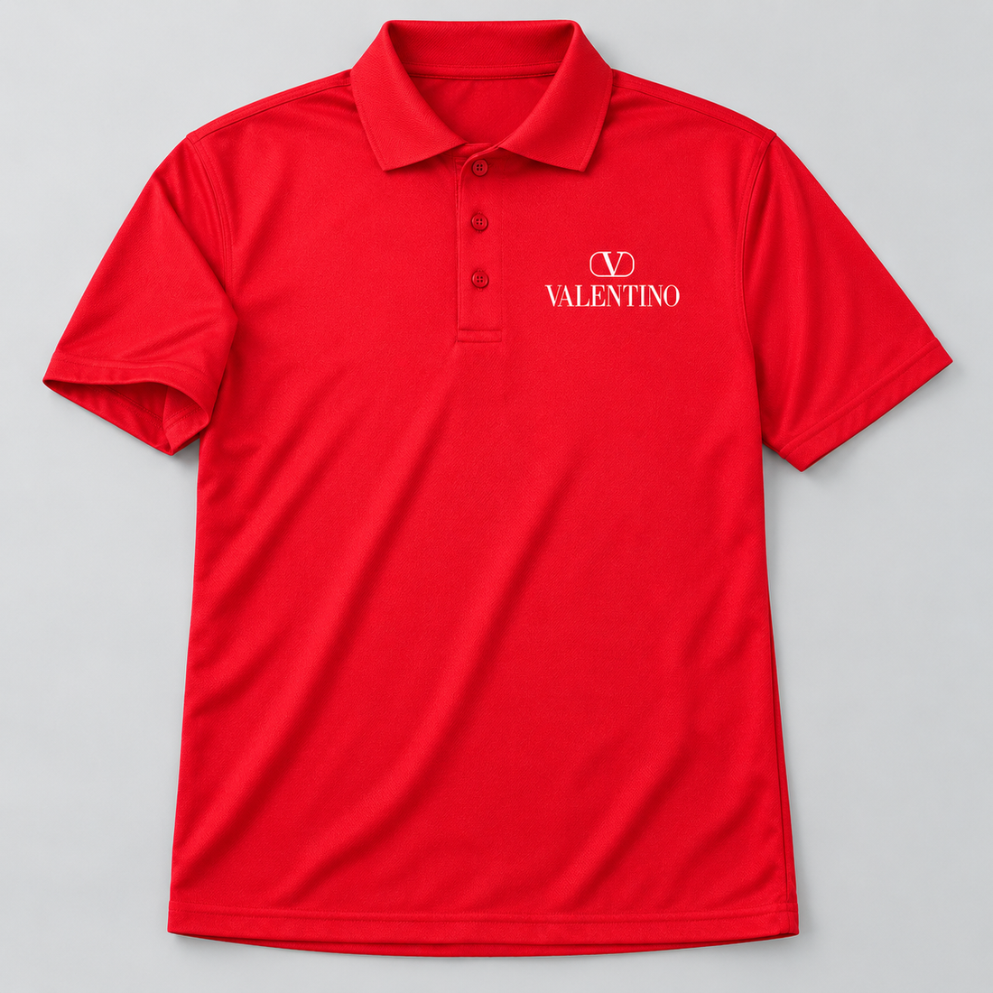 Men's Valentino Polyester Polo | Color: Red | View 5