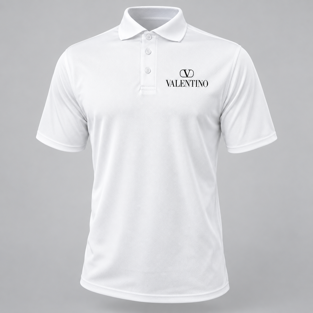 Men's Valentino Polyester Polo | Color: White | View 2