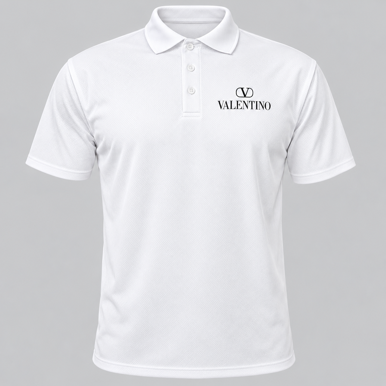 Men's Valentino Polyester Polo | Color: White | View 4