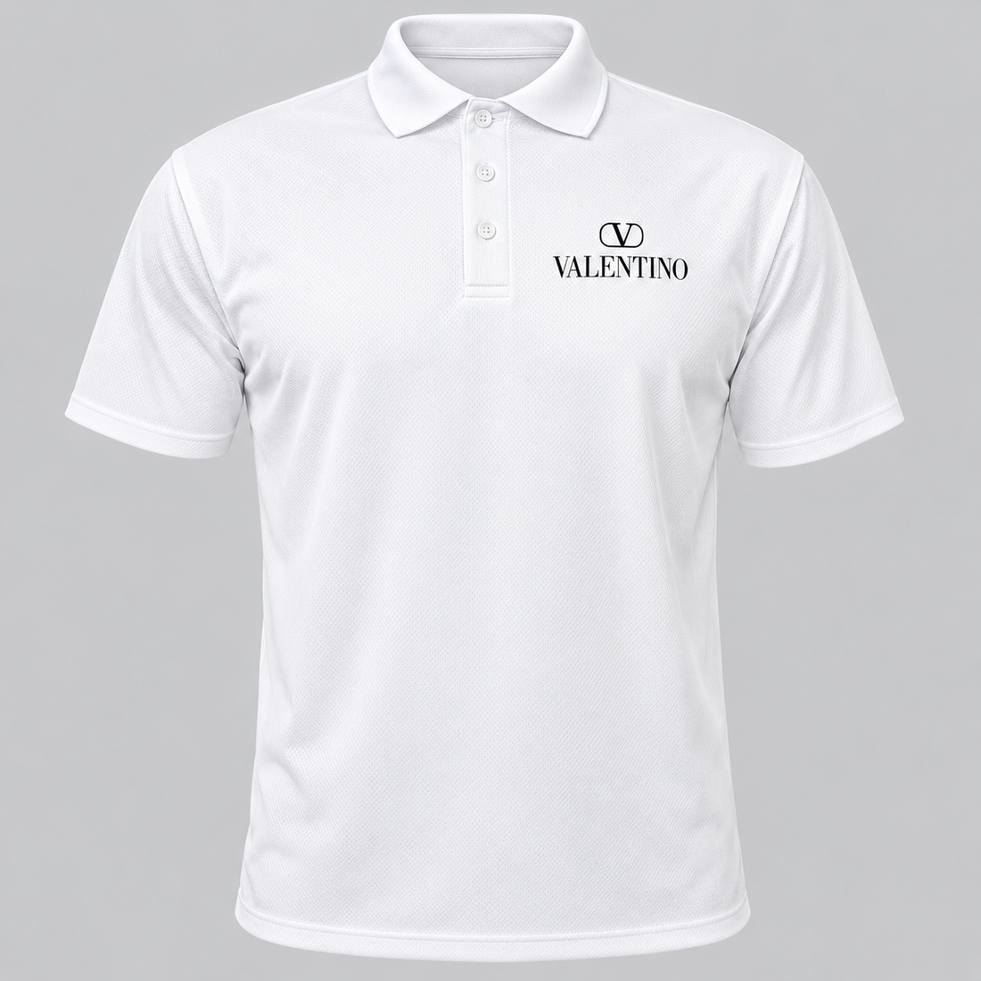Men's Valentino Polyester Polo | Color: White | View 4