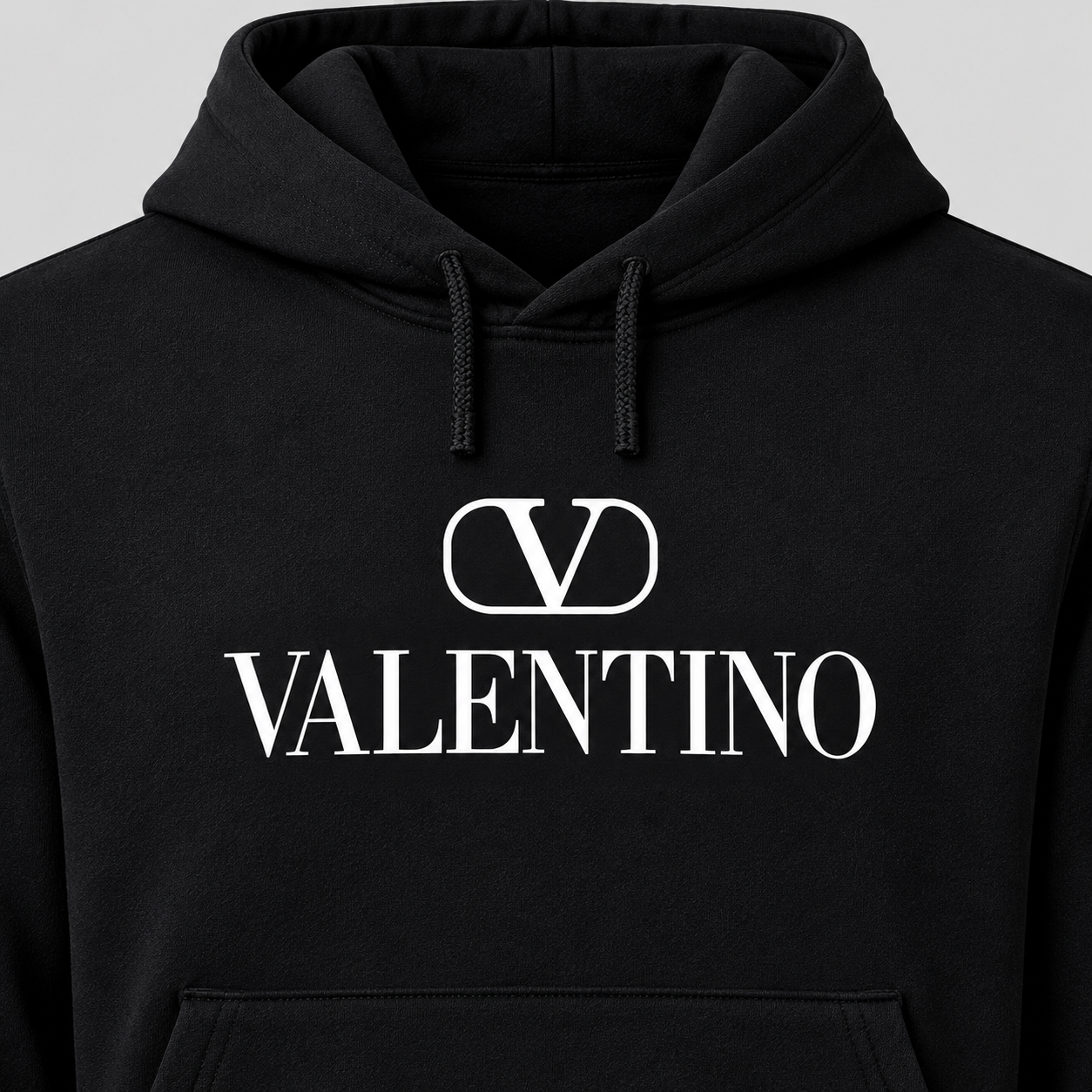 Men's Valentino Pullover Hoodie | Color: Black | View 4