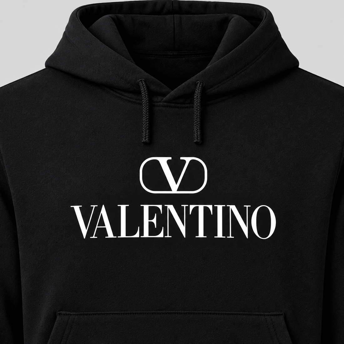 Men's Valentino Pullover Hoodie | Color: Black | View 4