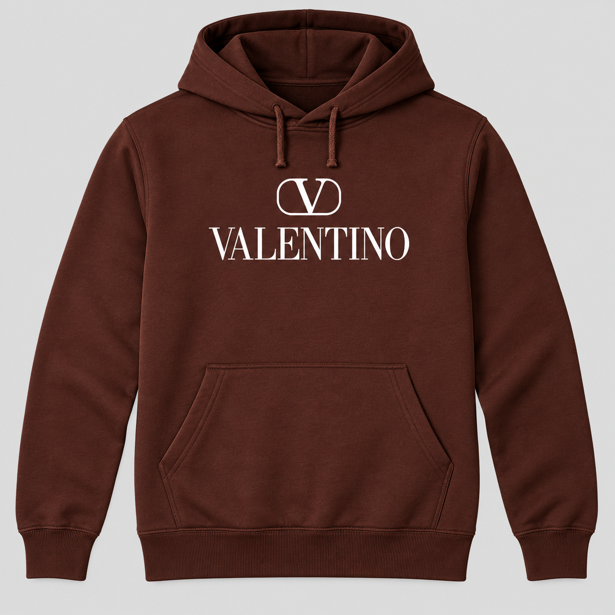 Men's Valentino Pullover Hoodie | Color: Brown | View 1