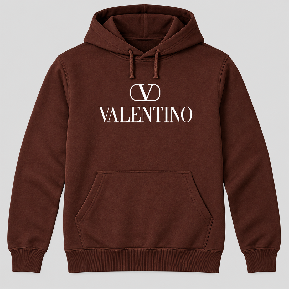 Men's Valentino Pullover Hoodie | Color: Brown | View 1