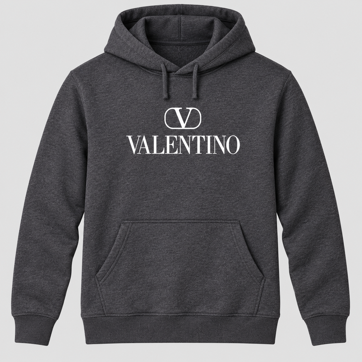 Men's Valentino Pullover Hoodie | Color: Dark Heather | View 1