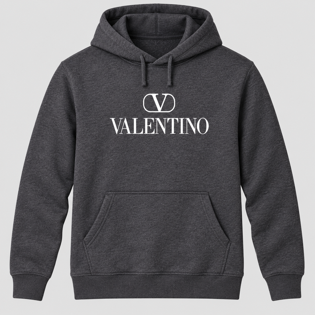 Men's Valentino Pullover Hoodie | Color: Dark Heather | View 1