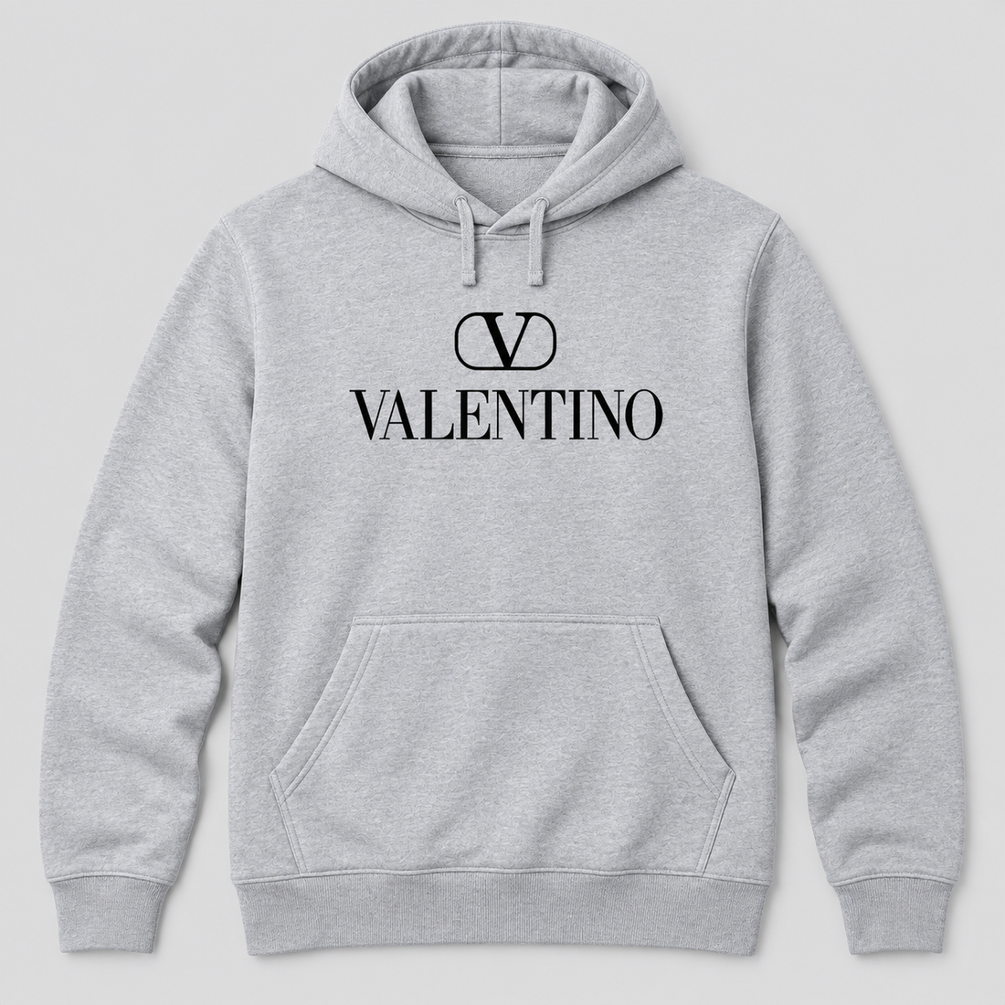 Men's Valentino Pullover Hoodie | Color: Grey | View 1