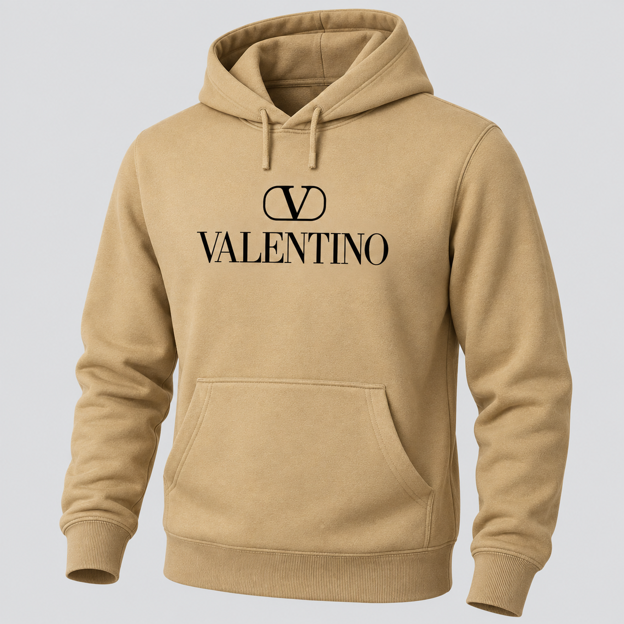 Men's Valentino Pullover Hoodie | Color: Khaki | View 5