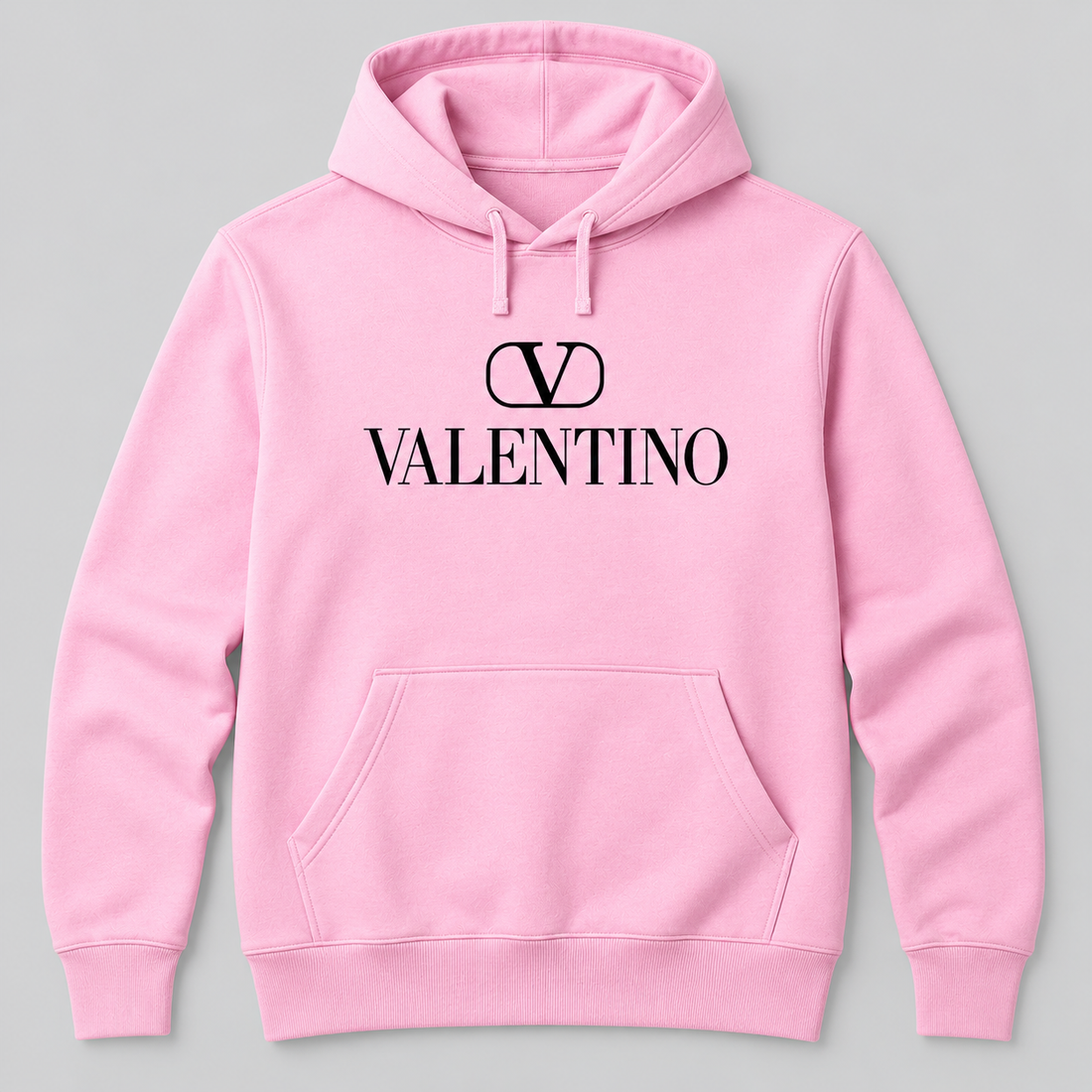 Men's Valentino Pullover Hoodie | Color: Light Pink | View 1