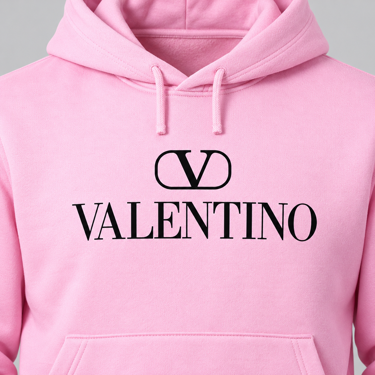 Men's Valentino Pullover Hoodie | Color: Light Pink | View 4