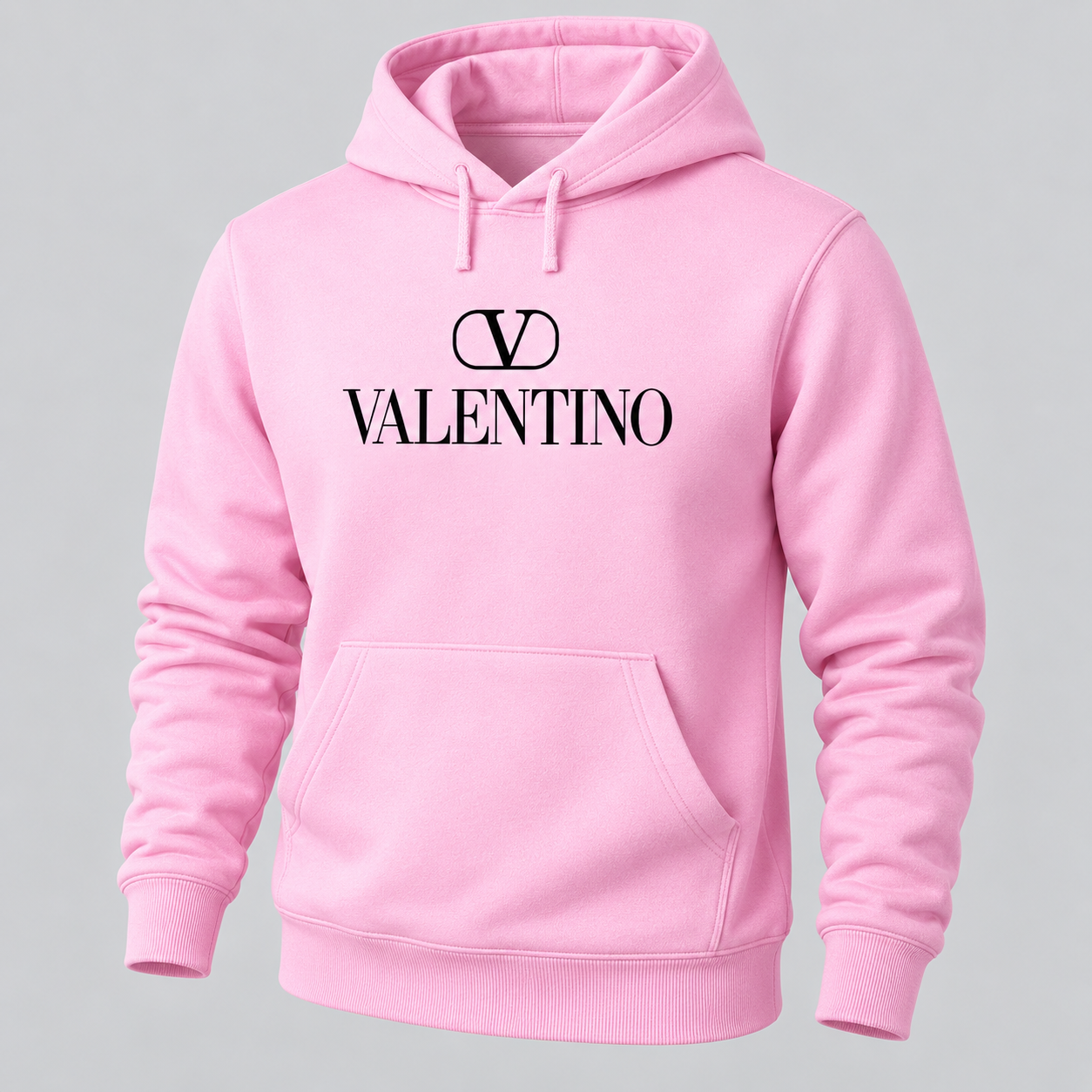 Men's Valentino Pullover Hoodie | Color: Light Pink | View 5
