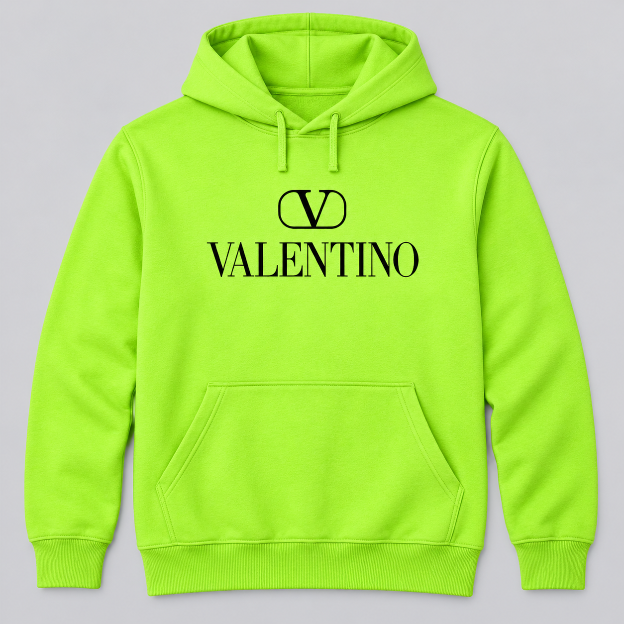 Men's Valentino Pullover Hoodie | Color: Lime Green | View 1