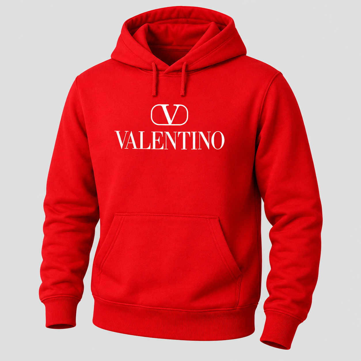 Men's Valentino Pullover Hoodie | Color: Red | View 5