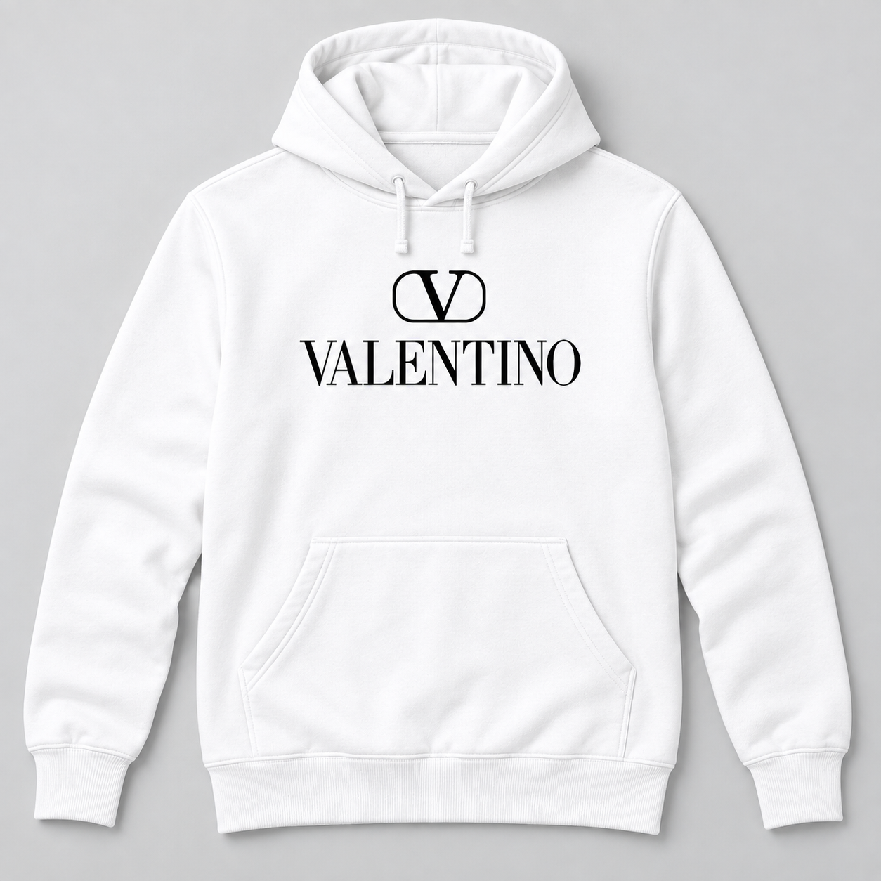 Men's Valentino Pullover Hoodie | Color: White | View 1