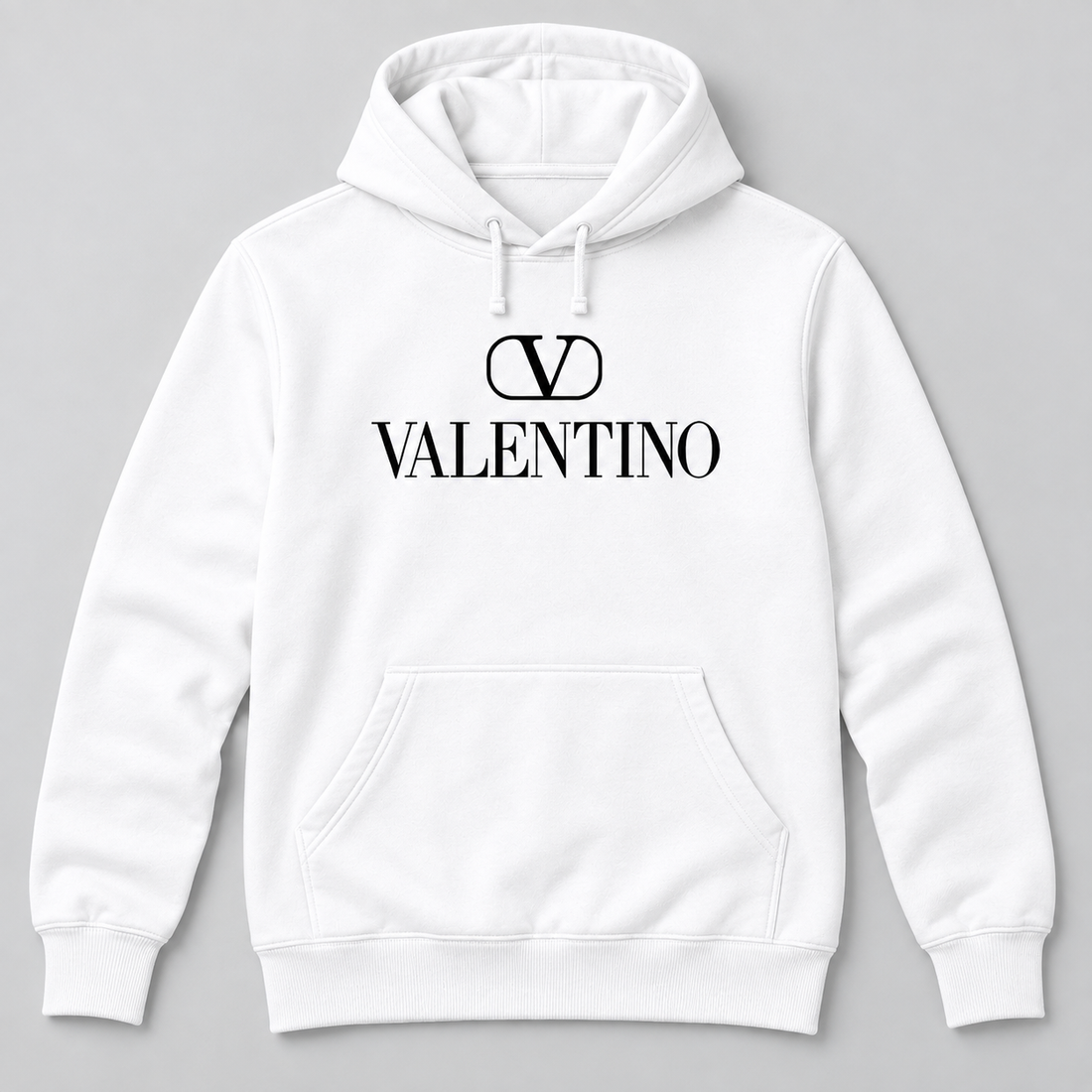 Men's Valentino Pullover Hoodie | Color: White | View 1
